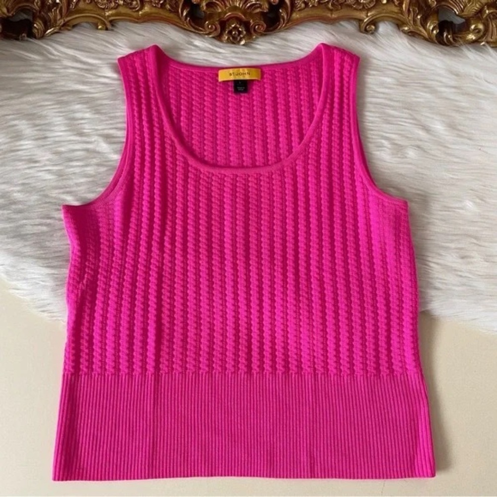 NEW! Hot Pink Barbiecore St. John Sleeveless Knit Top